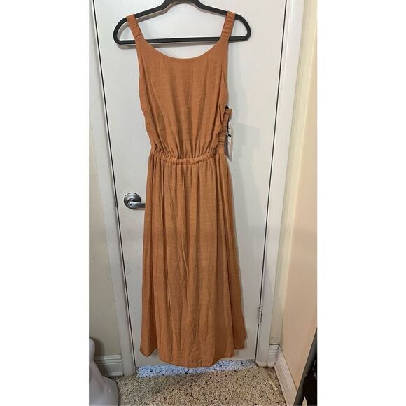 1. State Tan Large Smock Dress Womens Size L New Beautiful - Picture 2 of 12
